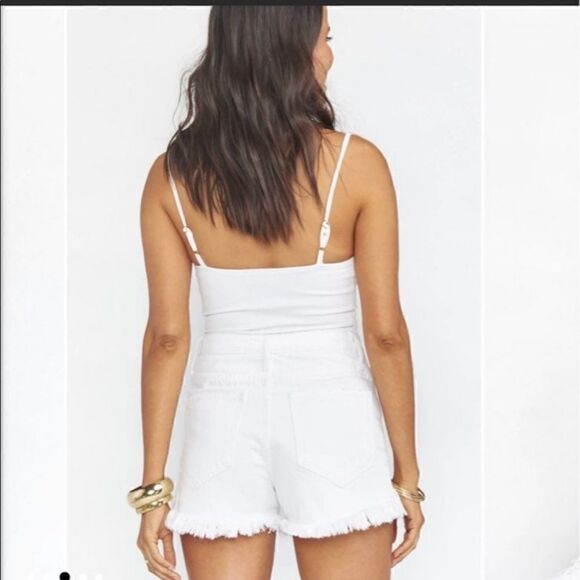 NWOT Show Me Your Mumu High Waisted White Shorts Size 32 - Picture 3 of 12